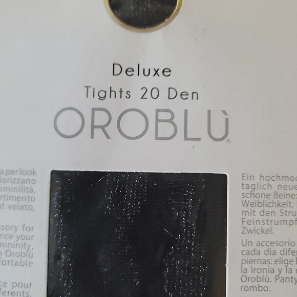 OROBLU Deluxe Tights 20 Denier Size S Black With Metallic Threads VOBC67789 NEW - Picture 6 of 12